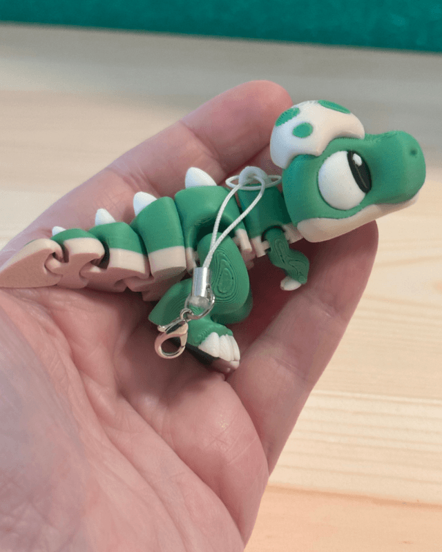 Flexi baby Dino grønn nøkkelring